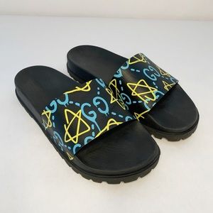 GUCCI | Ghost Apollo Leather GG Star Slide